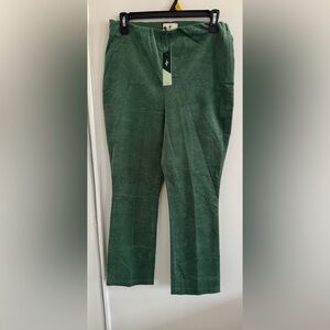 Tuckernuck Green Corduroy Ashford High Waisted Cropped Kick Hem Pants Size M NWT